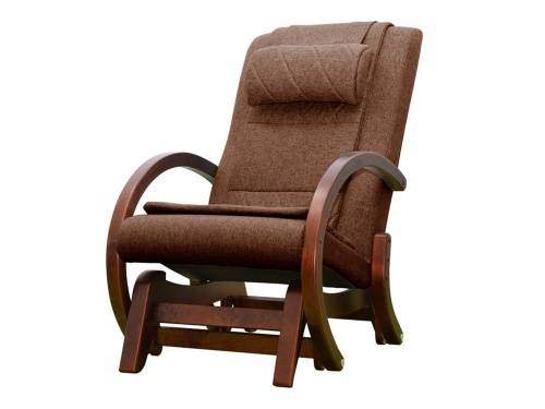 Массажное кресло-качалка EGO TWIST EG-2004 КОФЕ (Рогожка) с пуфом
