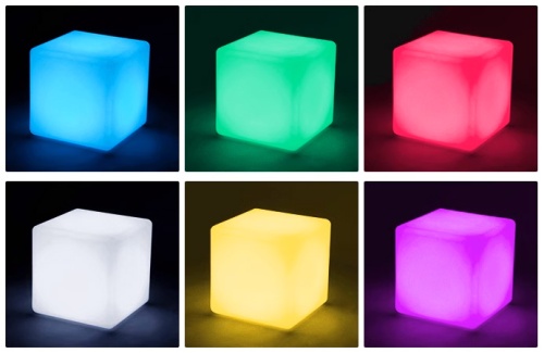 Светильник Куб 30 с питанием от АКБ, RGB